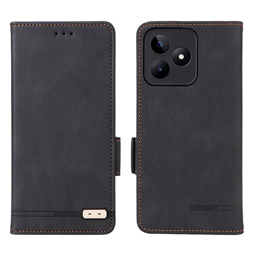 Leather Case Stands Flip Cover Holder L06Z for Realme C51 Black