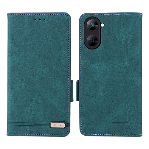 Leather Case Stands Flip Cover Holder L06Z for Realme V30 5G Green