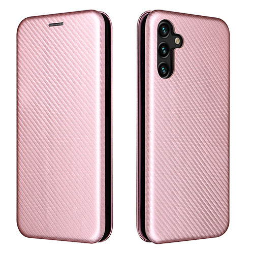 Leather Case Stands Flip Cover Holder L06Z for Samsung Galaxy A13 5G Rose Gold