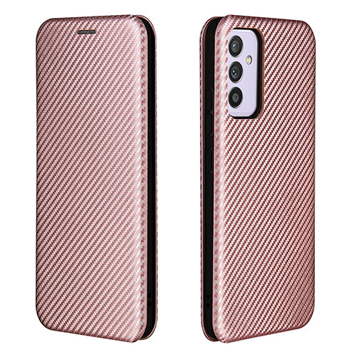 Leather Case Stands Flip Cover Holder L06Z for Samsung Galaxy A15 5G Rose Gold