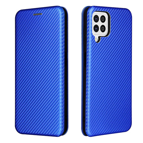 Leather Case Stands Flip Cover Holder L06Z for Samsung Galaxy A22 4G Blue