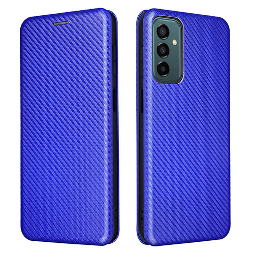 Leather Case Stands Flip Cover Holder L06Z for Samsung Galaxy M23 5G Blue