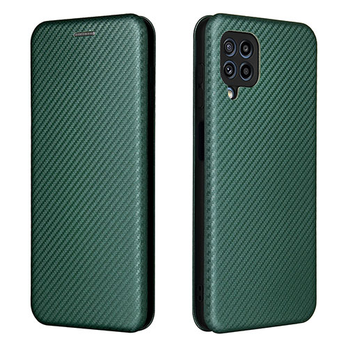 Leather Case Stands Flip Cover Holder L06Z for Samsung Galaxy M32 4G Green