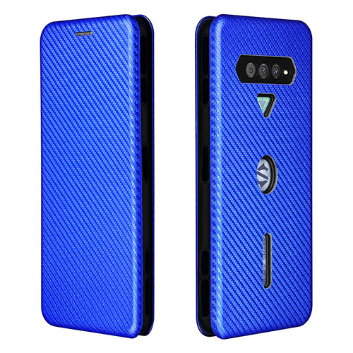 Leather Case Stands Flip Cover Holder L06Z for Xiaomi Black Shark 4 Pro 5G Blue