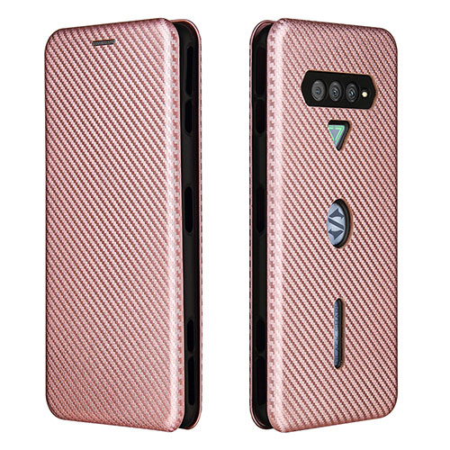 Leather Case Stands Flip Cover Holder L06Z for Xiaomi Black Shark 4 Pro 5G Rose Gold