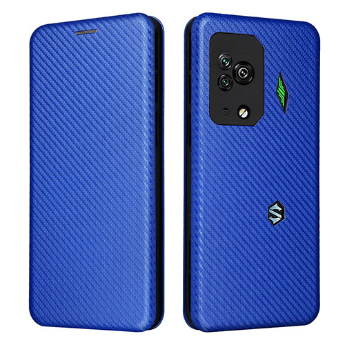 Leather Case Stands Flip Cover Holder L06Z for Xiaomi Black Shark 5 Pro 5G Blue