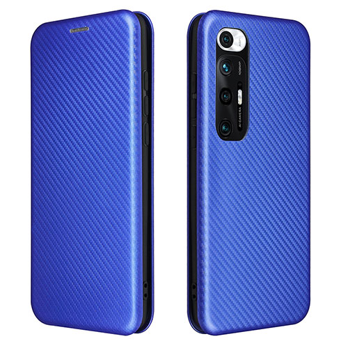 Leather Case Stands Flip Cover Holder L06Z for Xiaomi Mi 10S 5G Blue