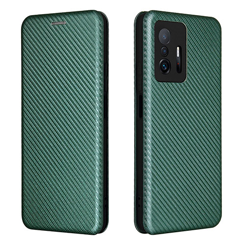 Leather Case Stands Flip Cover Holder L06Z for Xiaomi Mi 11T 5G Green