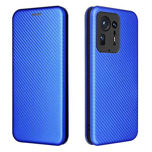 Leather Case Stands Flip Cover Holder L06Z for Xiaomi Mi Mix 4 5G Blue