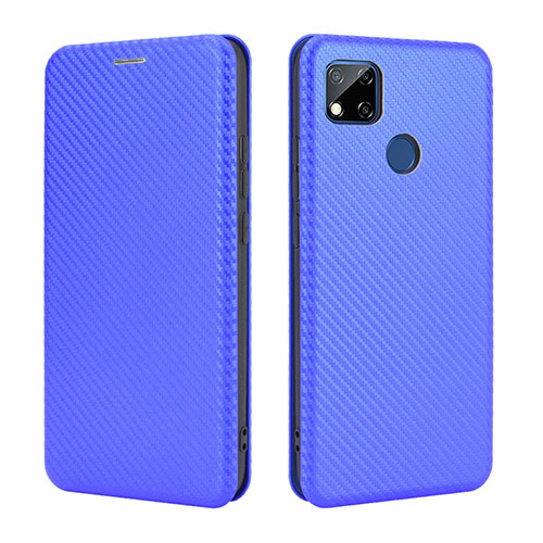 Leather Case Stands Flip Cover Holder L06Z for Xiaomi POCO C31 Blue