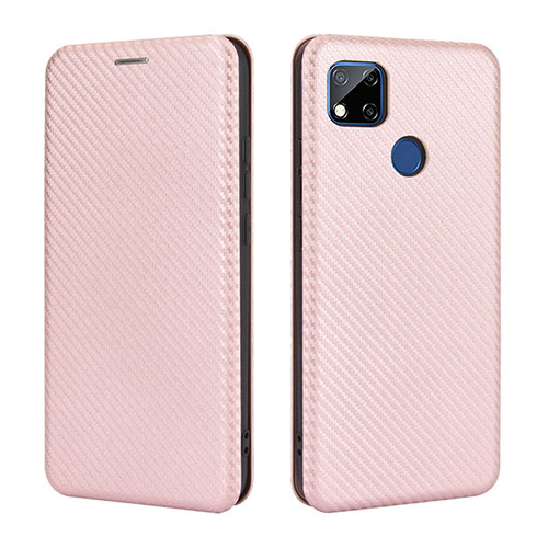 Leather Case Stands Flip Cover Holder L06Z for Xiaomi POCO C31 Rose Gold