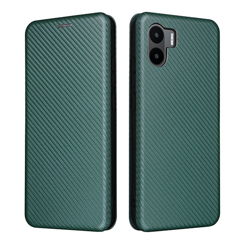 Leather Case Stands Flip Cover Holder L06Z for Xiaomi Poco C50 Green