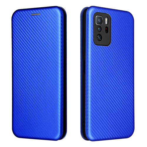 Leather Case Stands Flip Cover Holder L06Z for Xiaomi Poco X3 GT 5G Blue