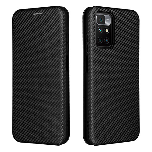 Leather Case Stands Flip Cover Holder L06Z for Xiaomi Redmi 10 4G Black