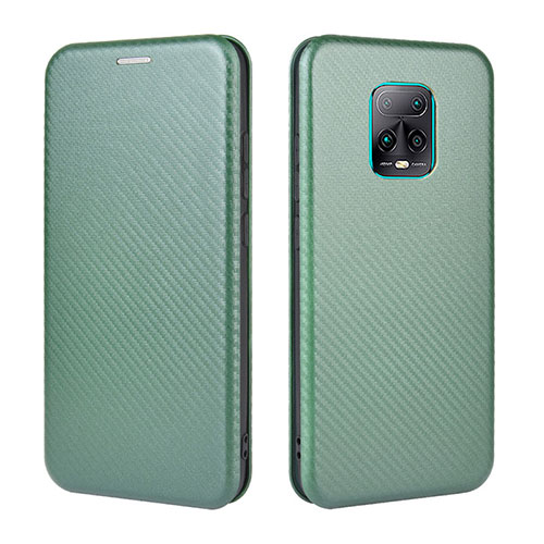 Leather Case Stands Flip Cover Holder L06Z for Xiaomi Redmi 10X 5G Green