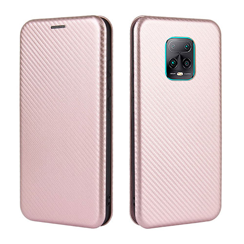 Leather Case Stands Flip Cover Holder L06Z for Xiaomi Redmi 10X 5G Rose Gold