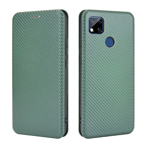 Leather Case Stands Flip Cover Holder L06Z for Xiaomi Redmi 9 Activ Green