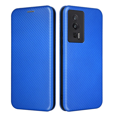 Leather Case Stands Flip Cover Holder L06Z for Xiaomi Redmi K60 5G Blue