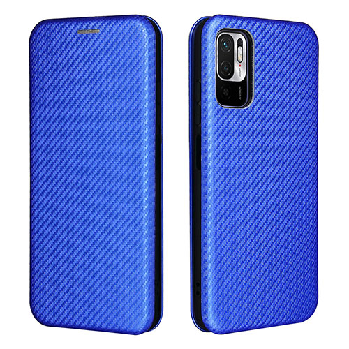 Leather Case Stands Flip Cover Holder L06Z for Xiaomi Redmi Note 10 5G Blue