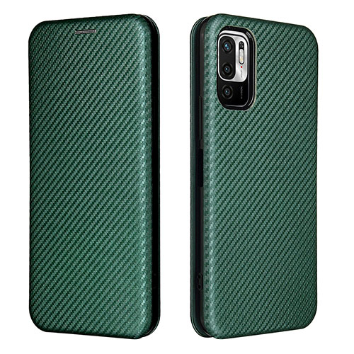 Leather Case Stands Flip Cover Holder L06Z for Xiaomi Redmi Note 10 JE 5G Green