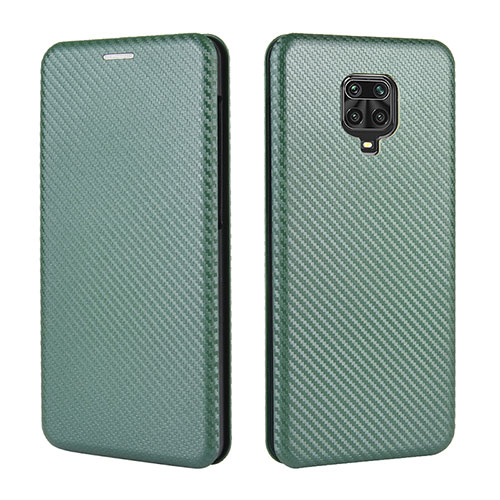 Leather Case Stands Flip Cover Holder L06Z for Xiaomi Redmi Note 9S Green