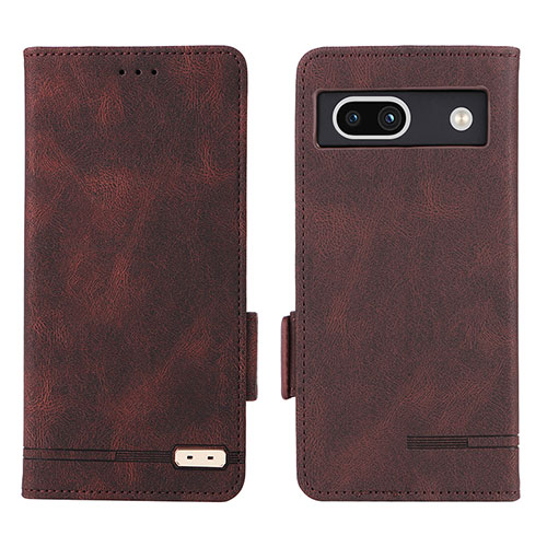 Leather Case Stands Flip Cover Holder L07Z for Google Pixel 7a 5G Brown