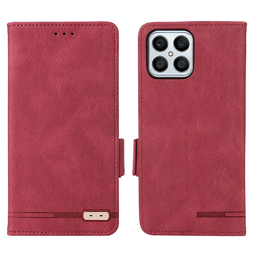 Leather Case Stands Flip Cover Holder L07Z for Huawei Honor X8 4G Red