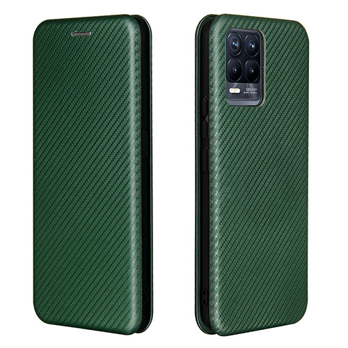 Leather Case Stands Flip Cover Holder L07Z for Realme 8 4G Green