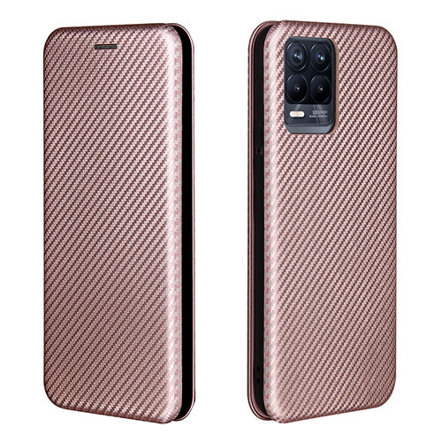 Leather Case Stands Flip Cover Holder L07Z for Realme 8 Pro Rose Gold