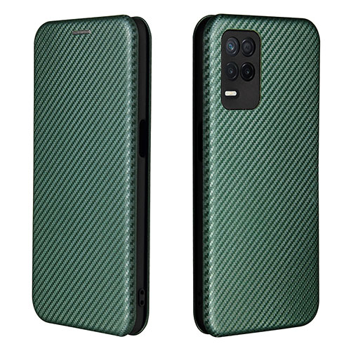 Leather Case Stands Flip Cover Holder L07Z for Realme 9 5G India Green