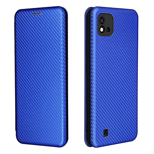 Leather Case Stands Flip Cover Holder L07Z for Realme C11 (2021) Blue