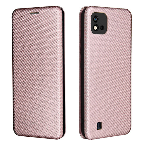 Leather Case Stands Flip Cover Holder L07Z for Realme C20 Rose Gold