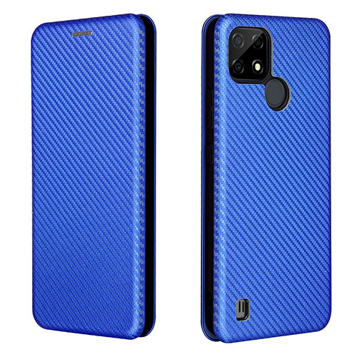 Leather Case Stands Flip Cover Holder L07Z for Realme C21 Blue