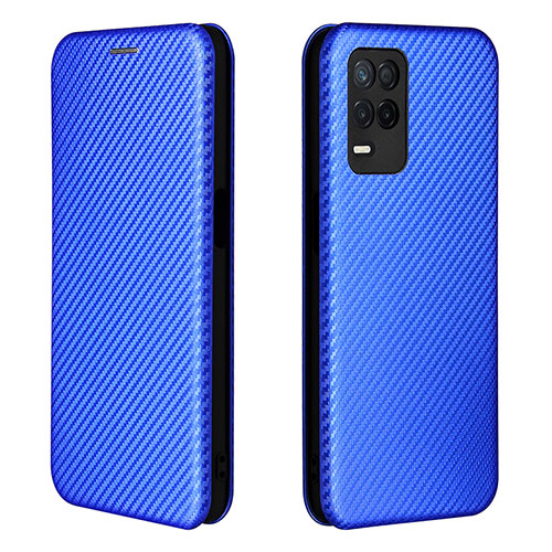 Leather Case Stands Flip Cover Holder L07Z for Realme Narzo 30 5G Blue