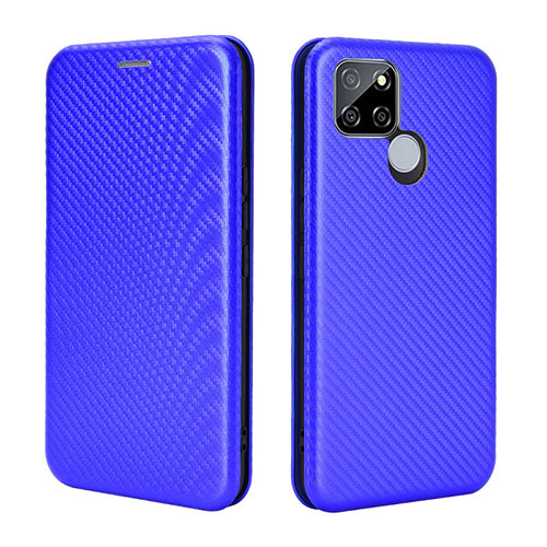 Leather Case Stands Flip Cover Holder L07Z for Realme Q2i 5G Blue