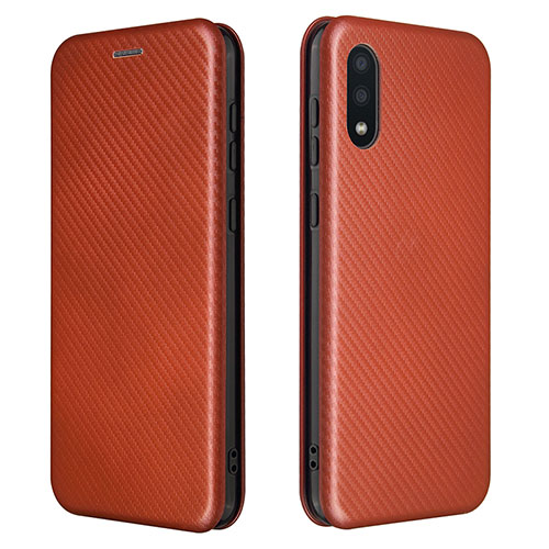 Leather Case Stands Flip Cover Holder L07Z for Samsung Galaxy A02 Red