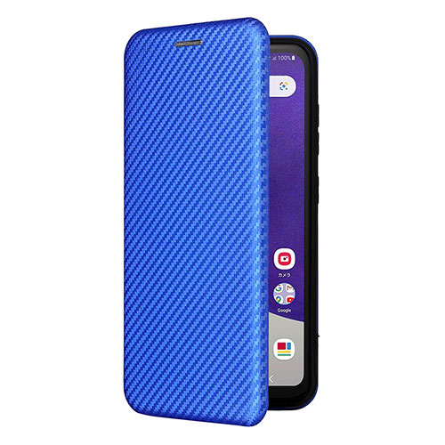 Leather Case Stands Flip Cover Holder L07Z for Samsung Galaxy A22 5G SC-56B Blue