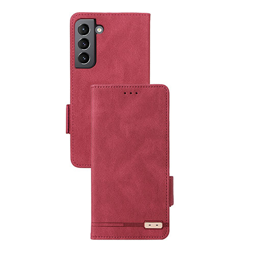 Leather Case Stands Flip Cover Holder L07Z for Samsung Galaxy S24 Plus 5G Red