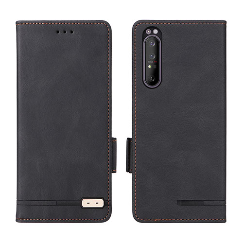 Leather Case Stands Flip Cover Holder L07Z for Sony Xperia 1 II Black