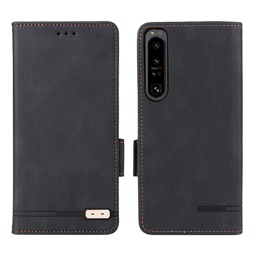 Leather Case Stands Flip Cover Holder L07Z for Sony Xperia 1 IV Black