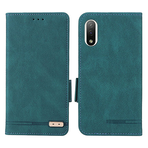 Leather Case Stands Flip Cover Holder L07Z for Sony Xperia Ace III Green