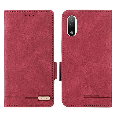 Leather Case Stands Flip Cover Holder L07Z for Sony Xperia Ace III SOG08 Red