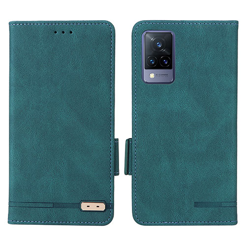 Leather Case Stands Flip Cover Holder L07Z for Vivo V21 5G Green