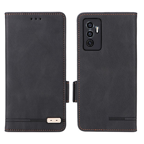 Leather Case Stands Flip Cover Holder L07Z for Vivo V23e 5G Black