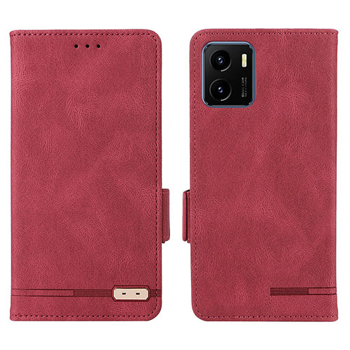 Leather Case Stands Flip Cover Holder L07Z for Vivo Y01 Red