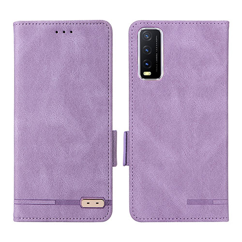 Leather Case Stands Flip Cover Holder L07Z for Vivo Y12A Purple