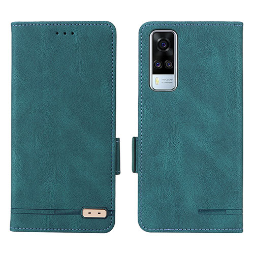 Leather Case Stands Flip Cover Holder L07Z for Vivo Y31 (2021) Green