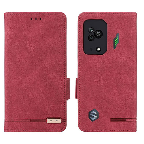 Leather Case Stands Flip Cover Holder L07Z for Xiaomi Black Shark 5 5G Red