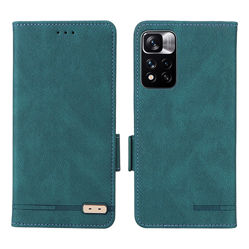 Leather Case Stands Flip Cover Holder L07Z for Xiaomi Mi 11i 5G (2022) Green