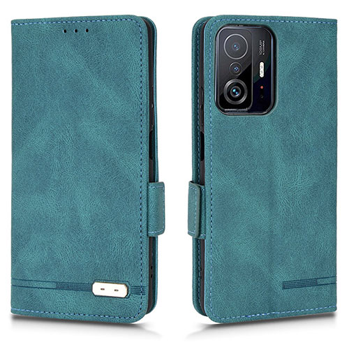 Leather Case Stands Flip Cover Holder L07Z for Xiaomi Mi 11T 5G Green